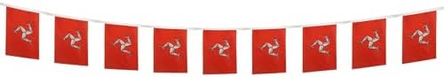 AZ FLAG Isle of Man Bunting 20 ft 20 flags Light Polyester