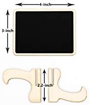DSTELIN 20 Pack Wood Mini Chalkboards Signs with Support Easels, Place Cards, Small Rectangle Chalkboards Blackboard for Weddings, Birthday Parties, Message Board Signs and Event Decorations