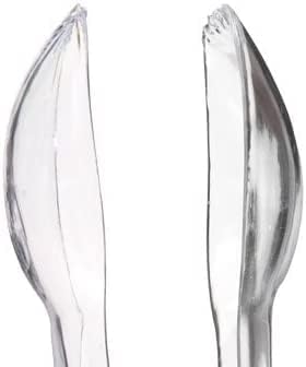 Set of 24 Heavy Duty Disposable Plastic Serving Utensils! 10” Spoons and Forks and 6-1/2” Tongs! Clear Serving Sets Perfect for Parties, Events, BBQ's and More! (24, Spoons-Forks-Tongs)