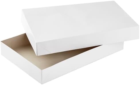 Hallmark 17" XL Gift Boxes with Lids (12 White Robe Boxes, White)