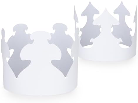 Hygloss White Paper Crowns 144 Pack - Paper Crowns for Kids to Decorate - Craft Activity - Blank Crown for Adults - Perfect for Parties, Celebrations - DIY Crown Crafts
