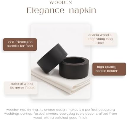 Handmade Wooden Napkin Ring Made by Artisan Beautifully Crafted and Designed in India (Set of 12, Natural Jalai)