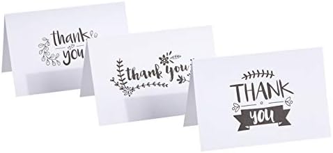 Amazon Basics Thank You Cards and Envelopes, Black and White, 4" x 6", 48 Count