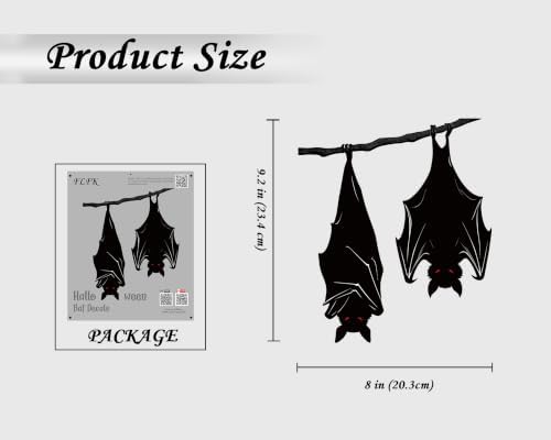 FLFK Halloween Peel and Stick Wall Stickers (Hanging Bats)