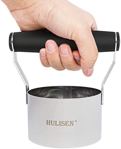 HULISEN 3 inch Biscuit Cutter, Stainless Steel Round Cookies Cutter with Soft Grip Handle, Gift Package (Pack of 2)