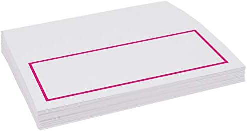 Single Line Border Place Cards, Fuschia, Set of 25, Pre-cut and Scored