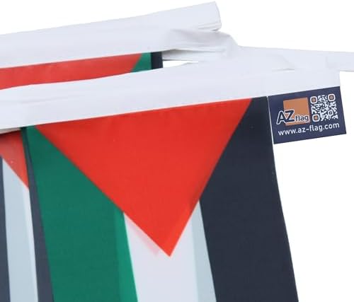 AZ FLAG Palestine Bunting 20 ft 20 flags Light Polyester