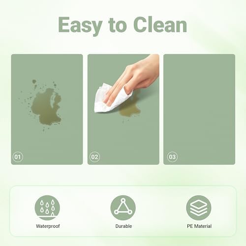 Childom 2 Pack Sage Green Tablecloths,54"x108" Plastic Table Cloth Disposable for Rectangle Tables,Sage Green Table Cover for Dinner Outdoor Picnic Birthday Bridal Wedding Baby Shower Party Decoration