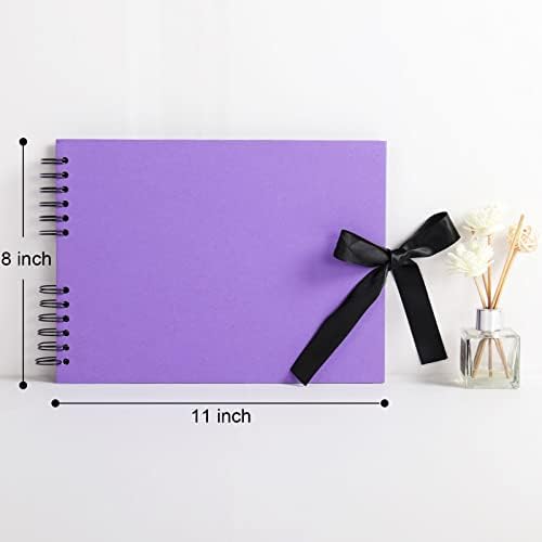 Vienrose Scrapbook Album 80 Pages 11x8 Inch Black