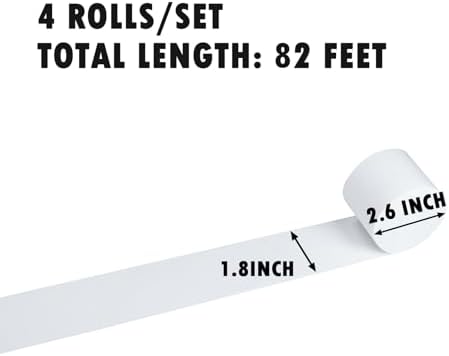 FOONEA Crepe Paper Streamers - 4 Rolls 329ft White Crepe Paper for Party, Wedding, Birthday & Baby Shower Decorations