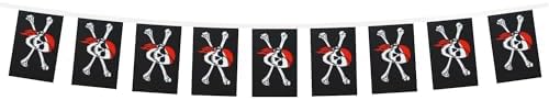 AZ FLAG Pirate Red Bandana Bunting 20 ft 20 flags Light Polyester