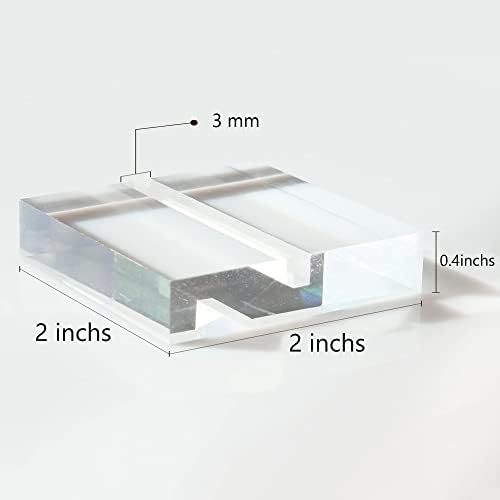 20 Pack 2" Clear Acrylic Sign Holder- 1/8" (3mm) Slot Clear Sign Stand for Display Table Numbers Wedding Signage, Perfect to Hold up 1/8" Thick Acrylic Sheets Table Signs