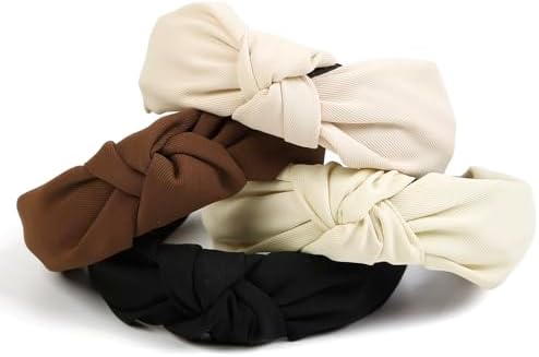 Huachi Knotted Headbands for Women Trendy Non Slip Womens Headbands with Knot, Wide Thick Head Bands for Women, Fashion Top Knot Headband for Girls Hair Accessories
