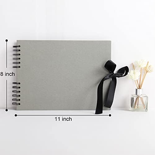 Vienrose Scrapbook Album 80 Pages 11x8 Inch Black