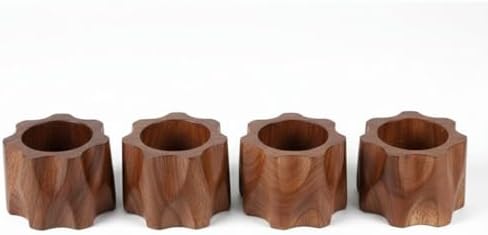 Napkin Rings Set of 12 for Dinner Parties, Weddings Receptions, Family Gatherings, or Everyday Use - Set Your Style with Daily Use Table Décor Accessories Cherry Wood