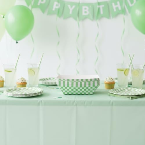 30 Pcs No Folding Required 2lb Gingham Party Supplies Disposable Paper Food Trays for Shower Wedding Tea Party Supplies Nacho Snack (One)