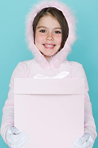 Elephant-package Medium Gift Box with Lids, Ribbon and Paper Filler, for Birthdays, Mother's Day, Bridal Showers, Weddings, Baby Showers - Collapsible, 8.7", 1 Pack, White