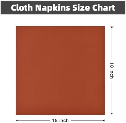 Rust Cloth Napkins Set of 6 Washable Dinner Napkins, 18X18 in