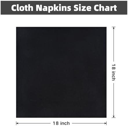 Black Cloth Napkins Set of 24 Washable Dinner Napkins, 18X18 in