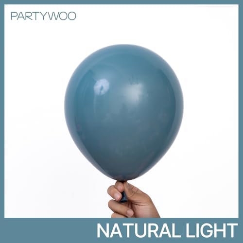 PartyWoo Slate Blue Balloons 140pcs Navy Dusty Blue Boho Neutral Color