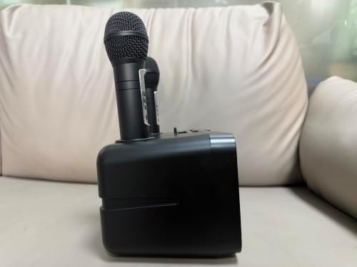Karaoke Machine for Adults and Kids with 2 UHF Wireless Microphones,Portable Bluetooth Speaker PA Speaker System with LED Party Lights for Home Party, Picnic,Car,Outdoor/Indoor/Birthday Gifts