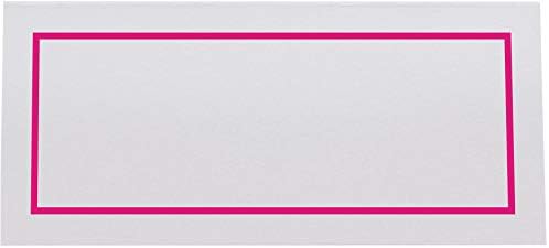Single Line Border Place Cards, Fuschia, Set of 25, Pre-cut and Scored