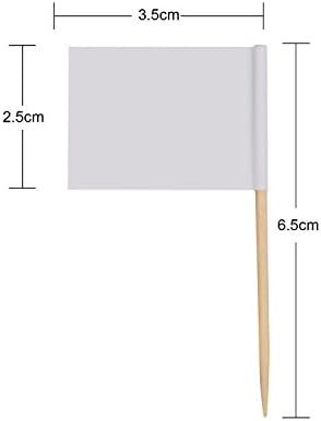 Senkary 100 Pack Blank Toothpick Flags Paper Food Signs Cheese Markers Cheese Labels for Charcuterie Board Accessories (White)