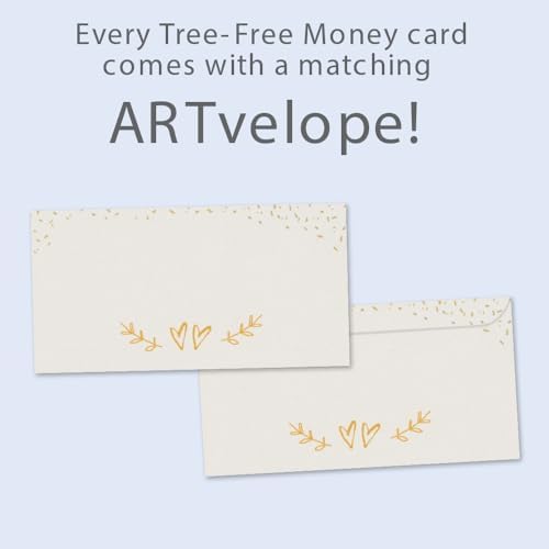 Tree-Free Greetings - Wedding Money Holder Greeting Card - Artful Designs - 1 Money Holder Card + Matching Envelope - Made in USA - 100% Recycled Paper - 3.7 x 7 - Happily After Today (ZO70241)