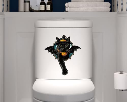 FLFK Peel and Stick Decals Black Cat in Halloween Costume