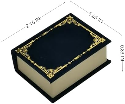 Book Shaped Ring Box - Vintage Engagement Ring Box with Hinged Lid for Proposal Engagement Wedding, Proposal Ring Case-PRB012-Blue