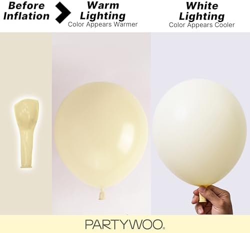 PartyWoo Pastel Yellow Balloons 140pcs Light Pale Yellow Different Sizes