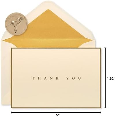 Papyrus Thank You Cards with Envelopes, Gold Border (16-Count)