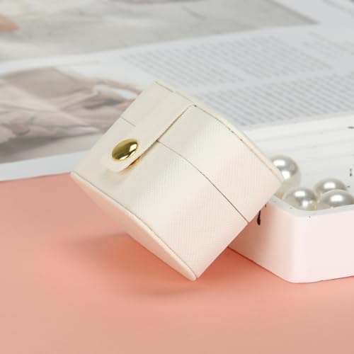 KUKUVR Small Travel Jewelry Ring Stud Earring Box (White)