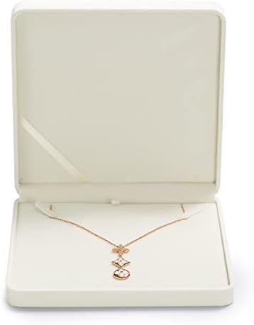 Oirlv Big Necklace Box,White Velvet Jewelry Case for Chunky/Pearl Necklace