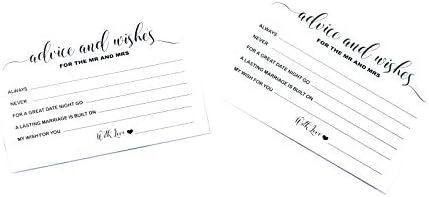 RXBC2011 Wedding advice and well wishes Cards for the Mr and Mrs Bride and Groom Newlyweds Bridal Shower Games Note Marriage Advice Pack of 50