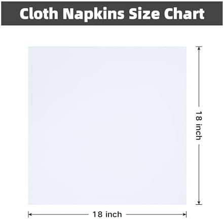 White Cloth Napkins Set of 12 Washable Dinner Napkins, 18X18 in