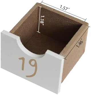 Christmas Wooden Advent Calendar with 24 Drawers to Fill Small Gifts Christmas Scene with LED Lights Countdown to Xmas Tabletop Decoration
