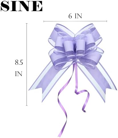 WEWILUCK Fancy Light Purple Pull Bows for Gift Wrapping, 6 Inch, 15 Pack