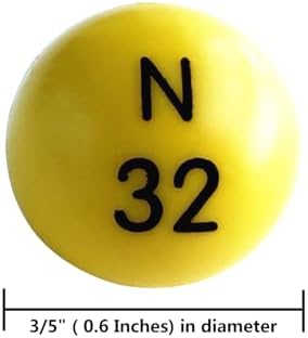 Yuanhe 3/5 Inch Bingo Balls for Standard Cages and Bingo Boards, Easy Read, 75 Count, Perfect for Parties,Bingo Nights, Raffles,Lost Bingo Ball Replacements