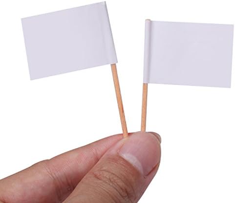Senkary 100 Pack Blank Toothpick Flags Paper Food Signs Cheese Markers Cheese Labels for Charcuterie Board Accessories (White)