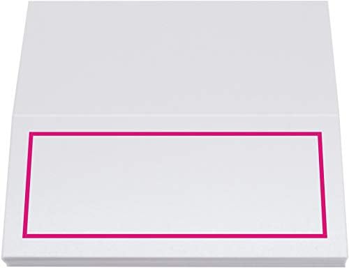 Single Line Border Place Cards, Fuschia, Set of 25, Pre-cut and Scored