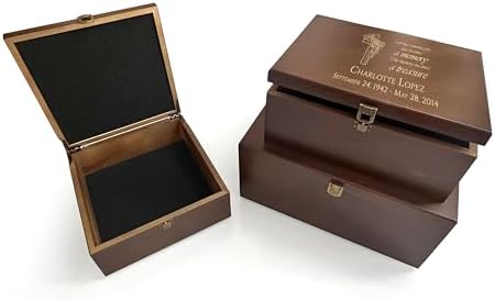 Memorial Keepsake Box Personalized – Sympathy Gift for Loss of Loved One – Engraved Wooden Memory Box for Photos, Letters & Mementos – Remembrance Gift for Family, Pet Memorial Box