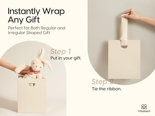 Vitalizart Paper Gift Bags With Ribbon Handles Medium White Bulk Pack