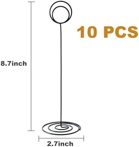 Table Number Holders, 10PCS Place Card Holder, Photo Holder (8.7" Black)