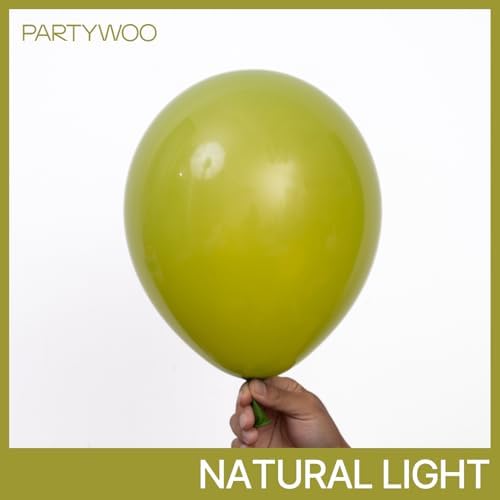 PartyWoo Sage Green Balloons 140pcs Olive Eucalyptus Dusty Green Boho Color