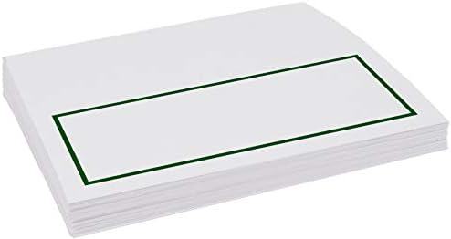 Single Line Border Place Cards, Hunter Green, Set of 25, Pre-cut and Scored