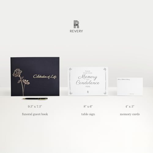 Revery Rymori Funeral Guest Book for Memorial Service, Celebration of Life | Celebration of Life Guest Book | Funeral Registry Guest Book | Funeral Sign in Book for Guests | Condolence Sympathy