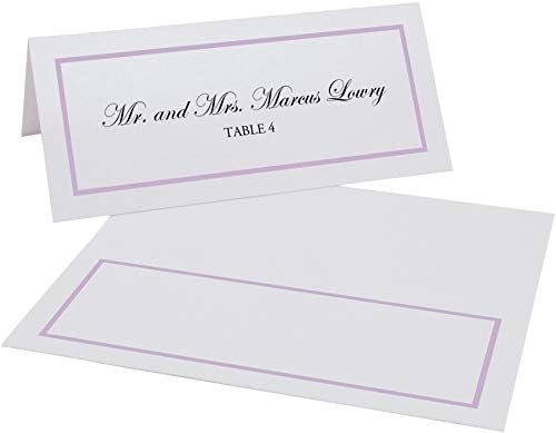 Single Line Border Place Cards, Lavender, Set of 25, Pre-cut and Scored