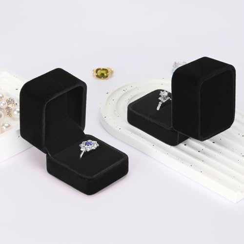KUKUVR 2 Pieces Small jewelry Wedding Ring Gift Box for Proposal