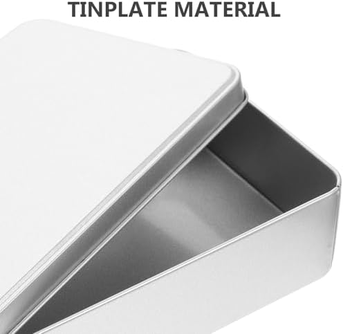 Homoyoyo 3pcs Metal Tins with Lid Rectangular Cookie Storage Boxes for Treats for Travel Organizing Items Versatile Metal Containers Sleek Design Silver